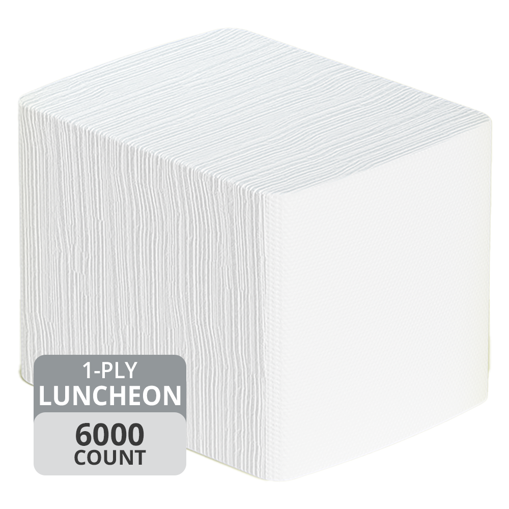 Luncheon Napkins (1-Ply, 10in x 10in, 1/4 Fold), 6000 Napkins
