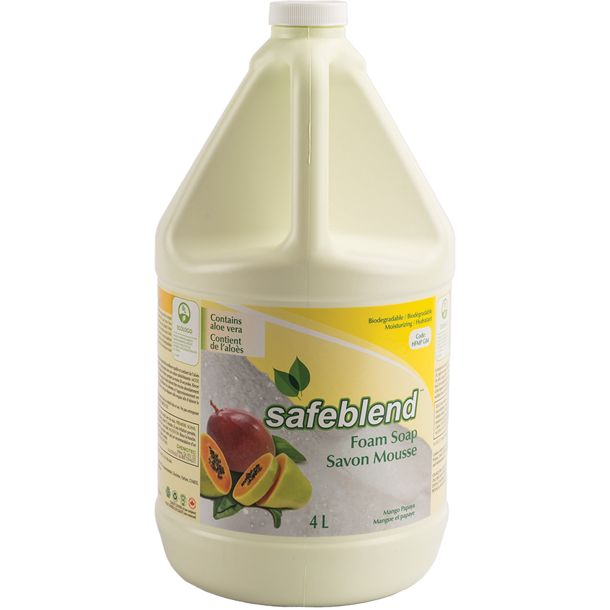 Safeblend Hand & Body Soap (Foam, Mango Papaya Scent, with Aloe Vera), 4L