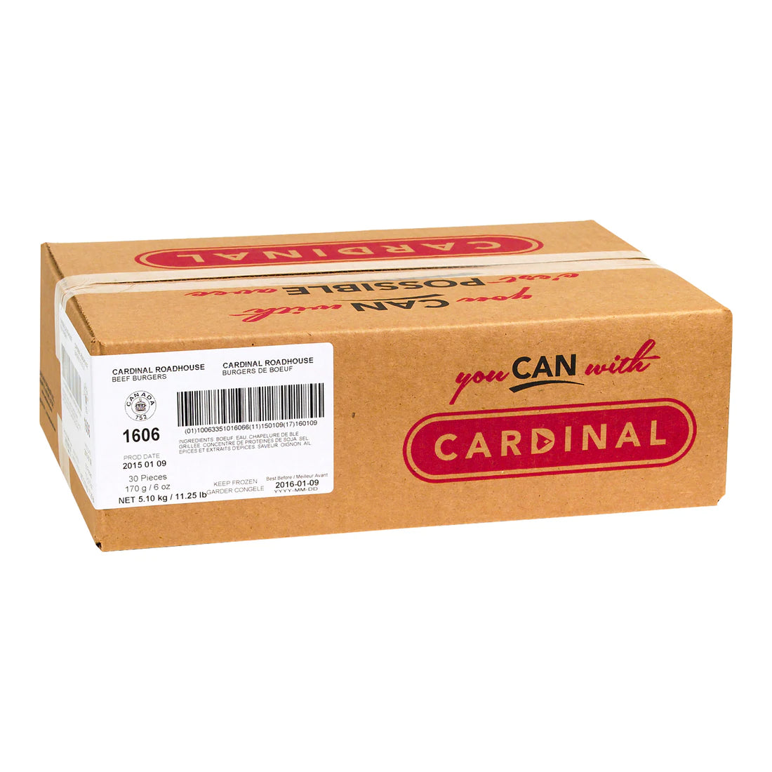 Cardinal Frz Roadhouse Beef Burger (6oz/170g), 30 Count