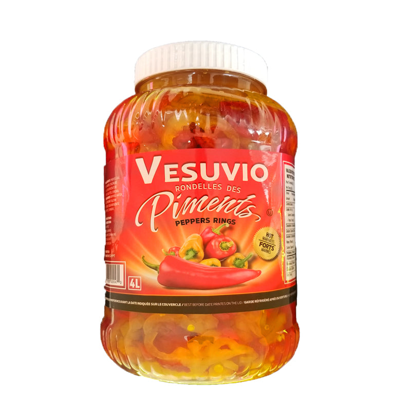 Hot Banana Pepper Rings, 3.8kg, 4 Count