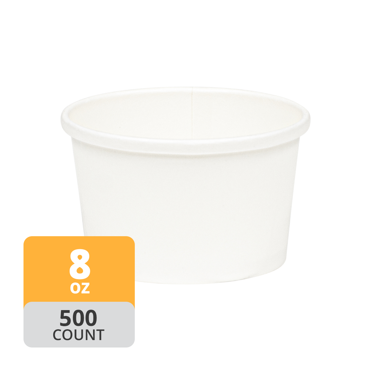 Paper Deli/Soup Container (8oz, White), 1000 Count