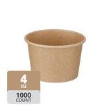 Paper Deli/Soup Container (4oz, Natural), 1000 Count
