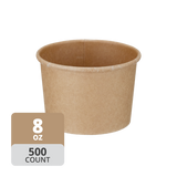 Paper Deli/Soup Container (8oz, Natural), 500 Count