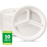 Fiber Paper Plate 10in 3-Comp