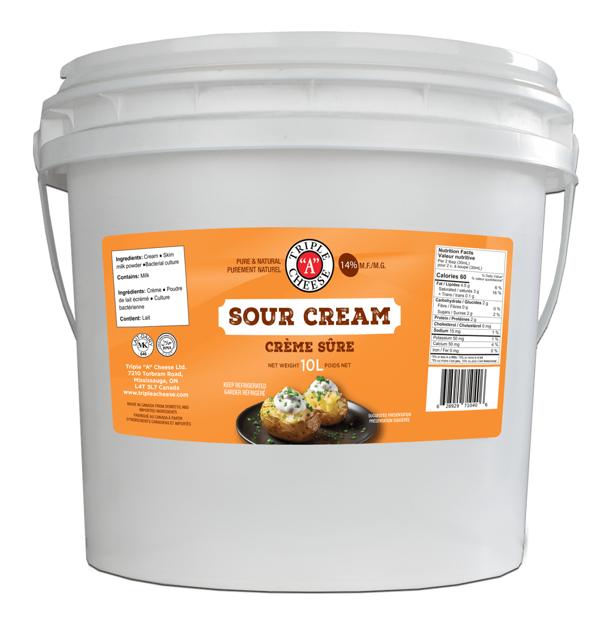 Sour Cream (14%M.F.), 10L