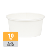 Paper Deli/Soup Container (10oz, White), 500 Count