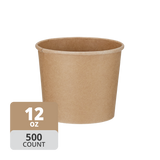 Paper Deli/Soup Container (12oz, Natural), 500 Count