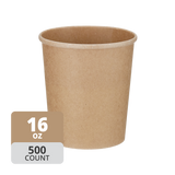 Paper Deli/Soup Container (16oz, Natural), 500 Count