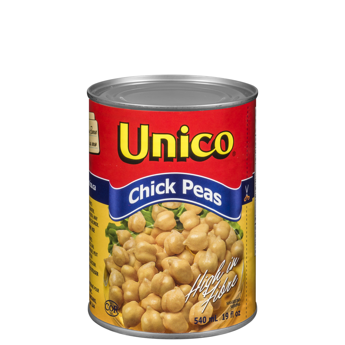Unico Chick Peas 540mL - 24 Count