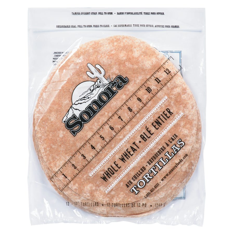 Tortilla 12in Whole Wheat - 144 Count