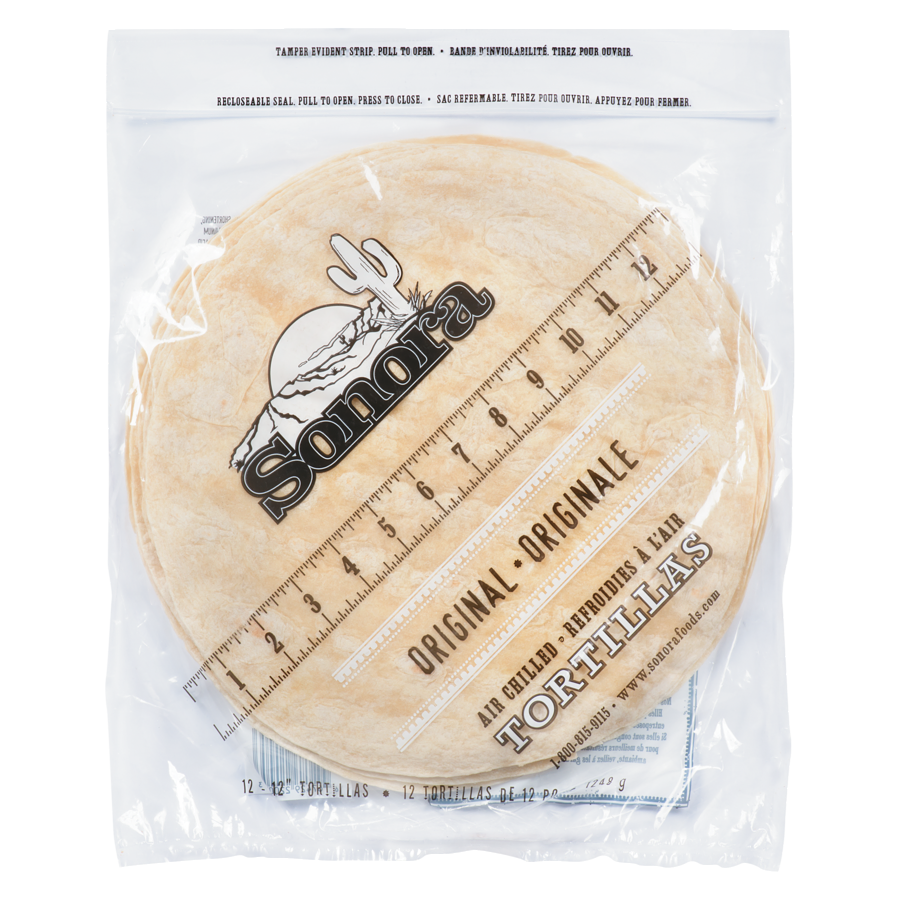 Tortilla 12in White Flour - 144 Count
