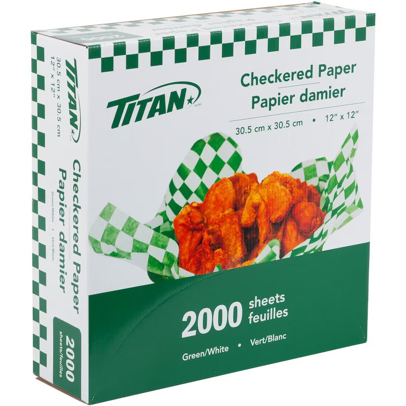 Delux/Titan Green Checkered Paper (12in x 12in), 2000 Count