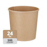 Paper Deli/Soup Container (24oz, Natural), 500 Count