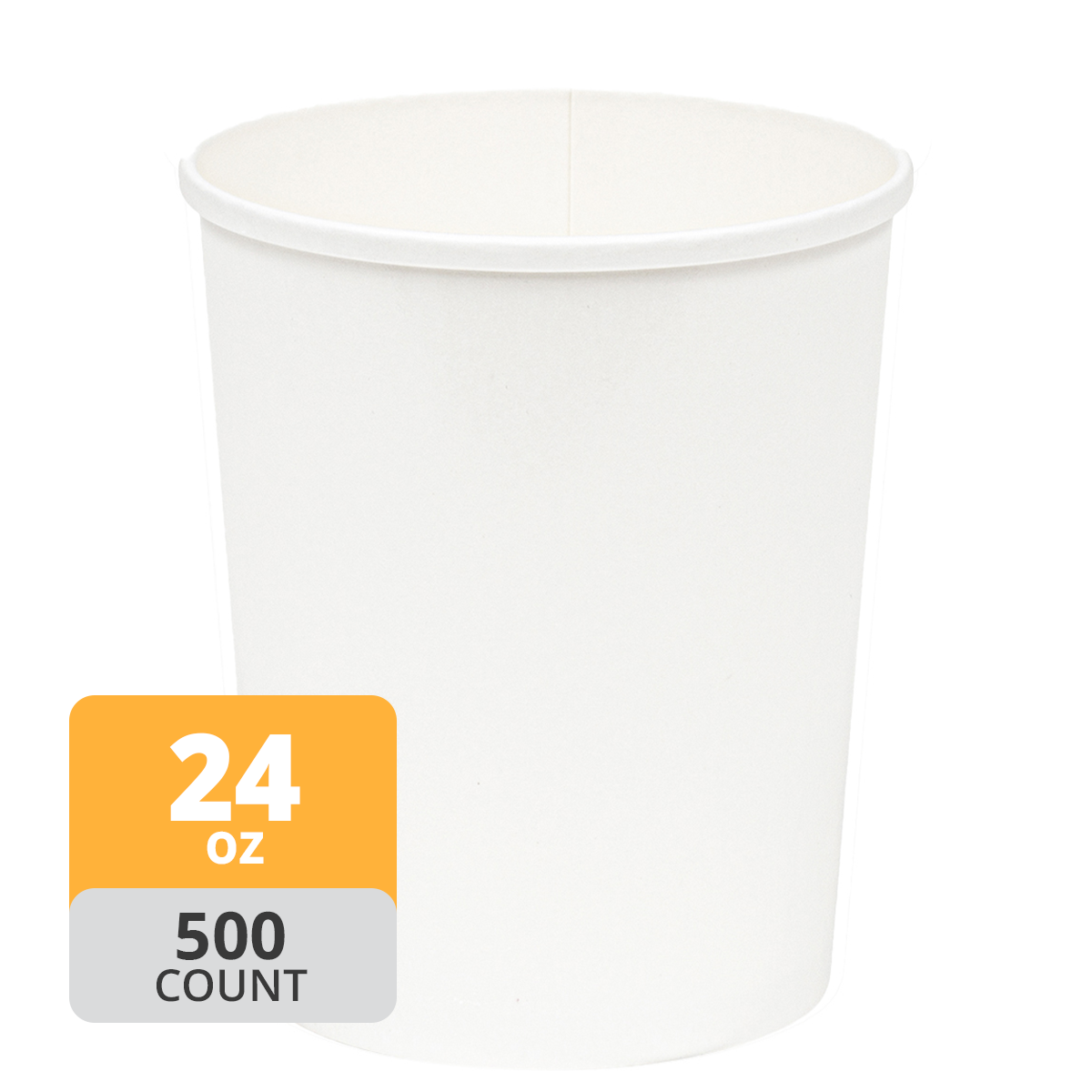 Paper Deli/Soup Container (24oz, White), 500 Count