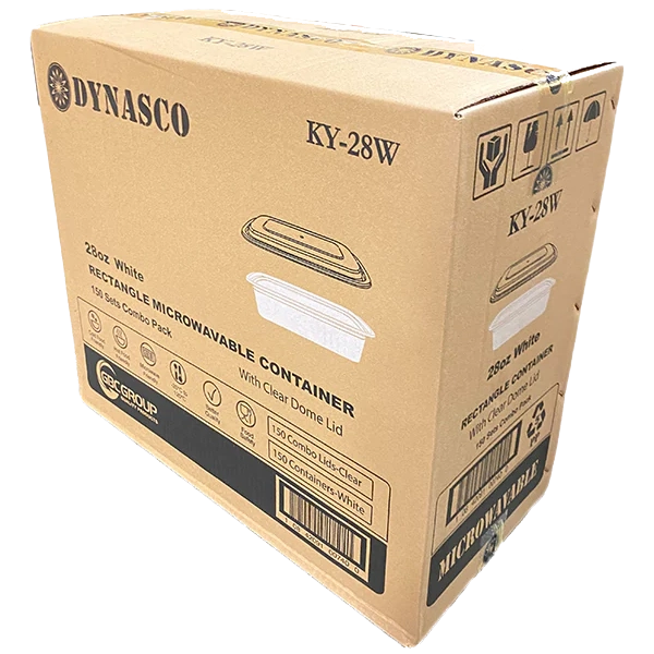 Rectangular PP Container & Lid (28oz, Standard), 150 Count