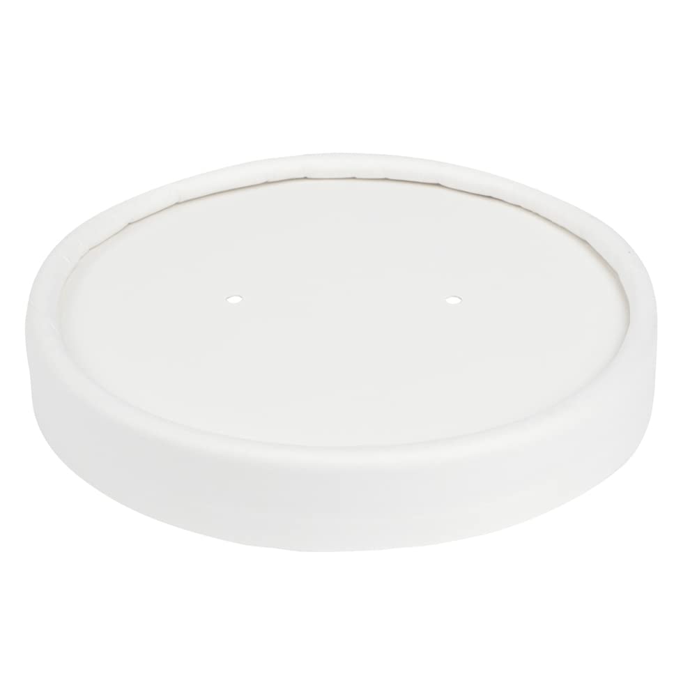Lids - Vented Paper for Paper Soup Cups (115mm, 12-32oz, White), 500 Count