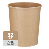 Paper Deli/Soup Container (32oz, Natural), 500 Count