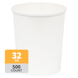 Paper Deli/Soup Container (32oz, White), 500 Count