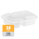 Rectangular PP 2-Comp Container & Lid (32oz, Premium), 150 Count