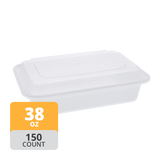 Rectangular PP Container & Lid (38oz, Premium), 150 Count