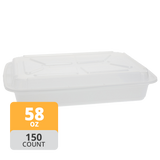 Rectangular PP Container & Lid (58oz, Premium), 150 Count