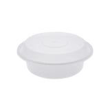 Round 6in PP Container & Lid (16oz, Standard, White), 150 Count