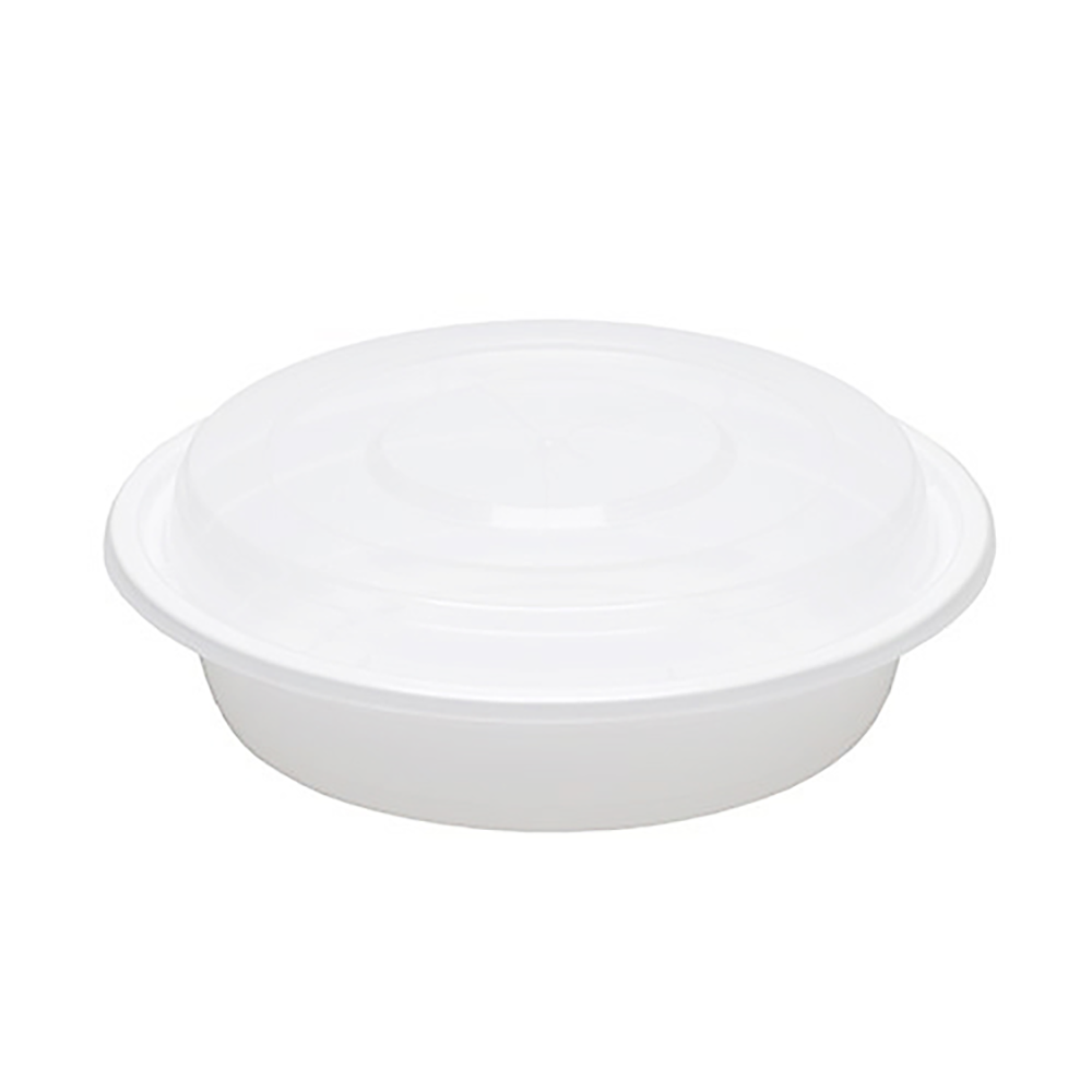 Round 7in PP Container & Lid (24oz, Premium), 150 Count