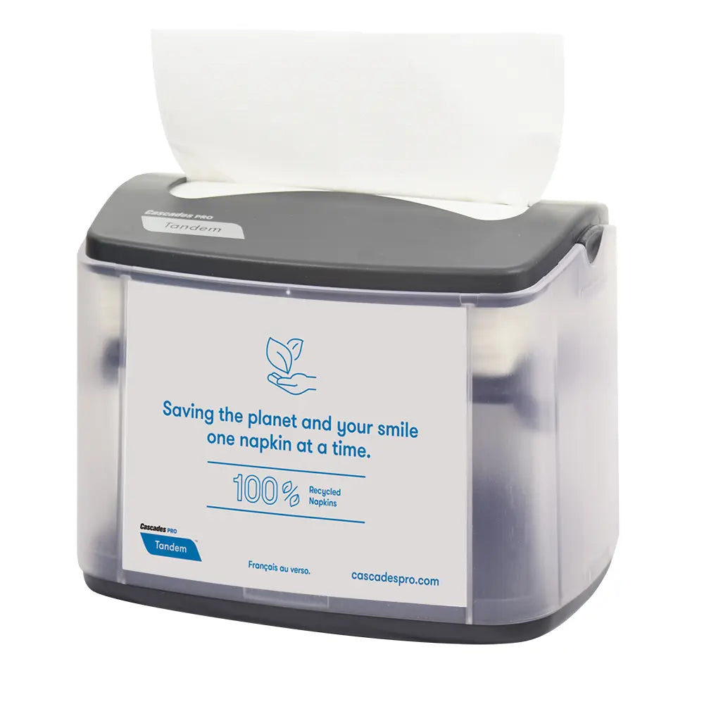 Cascades Tandem Tabletop Interfold Napkins Dispenser (Gray), 1 Count