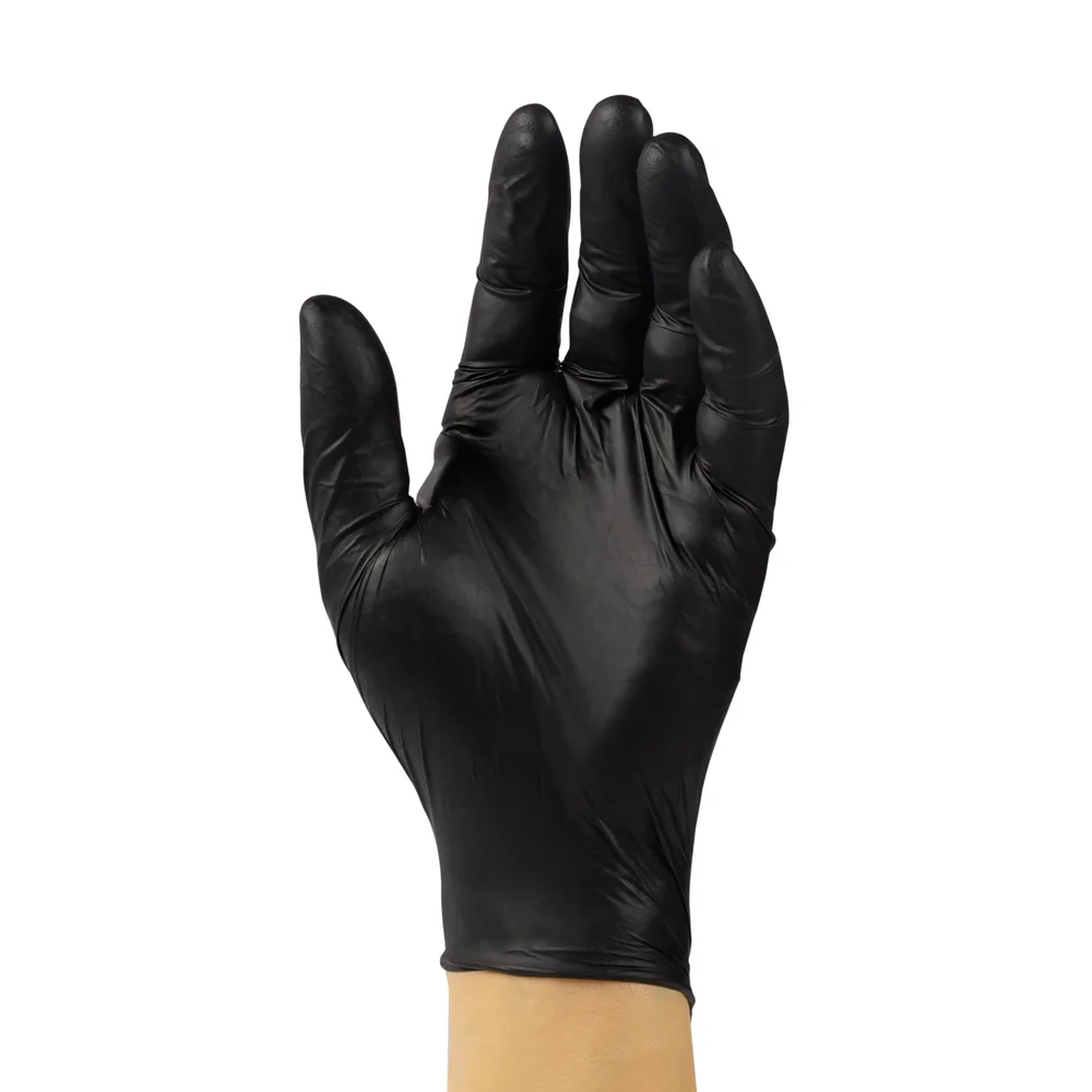 Nitrile Gloves (Black, Large, 5mm, Powder-Free), 100 Count
