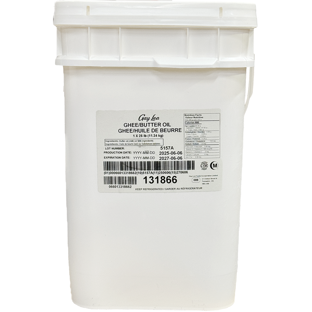 Gay Lea Clarified Butter Oil Desi-Ghee, Pail, 25lb/11.34kg