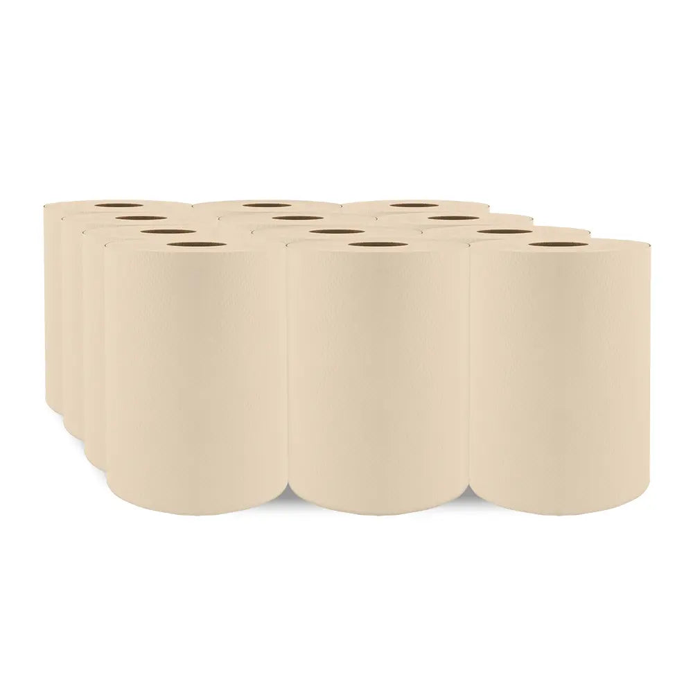 H035 Roll Paper Towel (1-Ply, Natural, 350ft), 12 Rolls