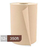 H035 Roll Paper Towel (1-Ply, Natural, 350ft), 12 Rolls