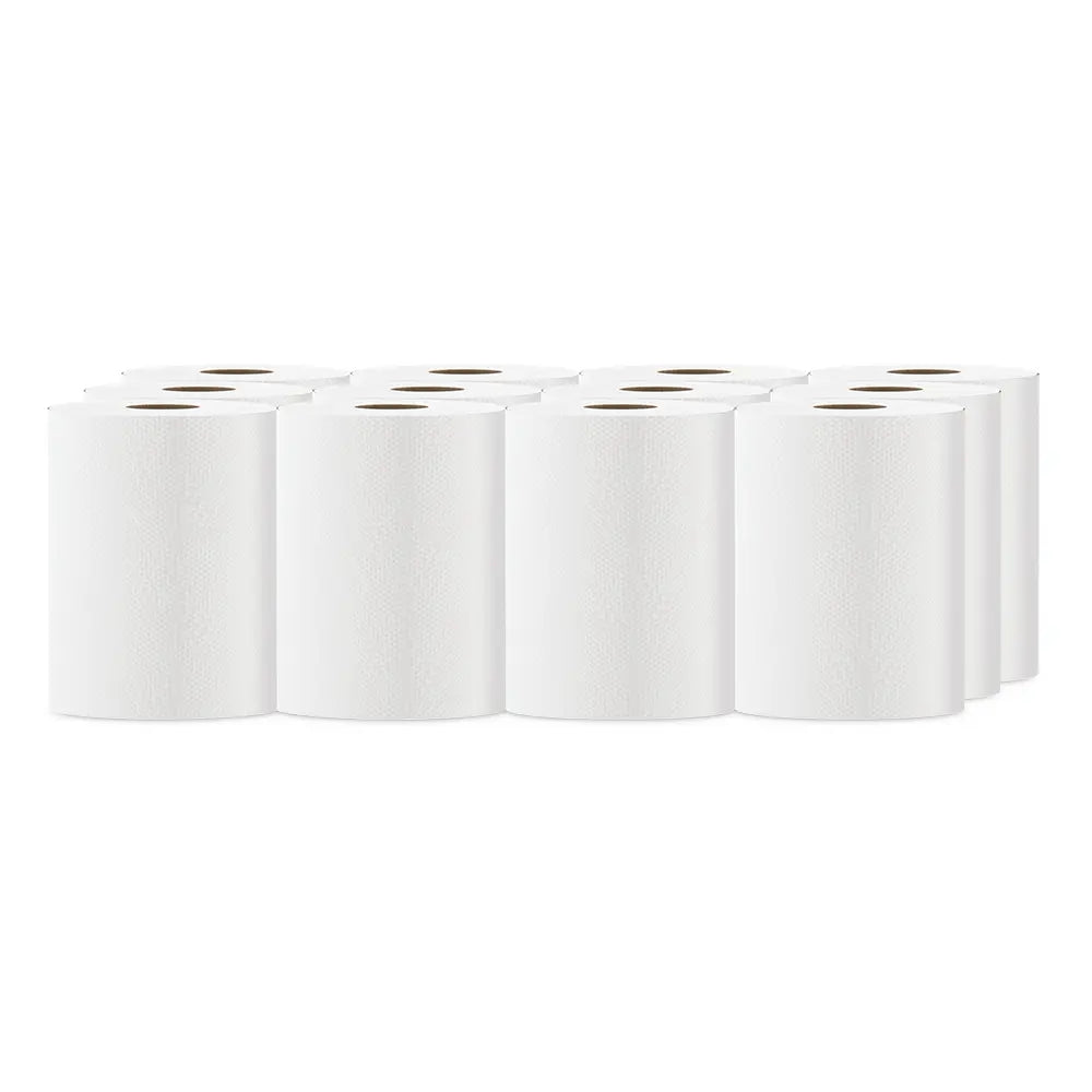 H040 Roll Paper Towel (1-Ply, White, 425ft), 12 Rolls