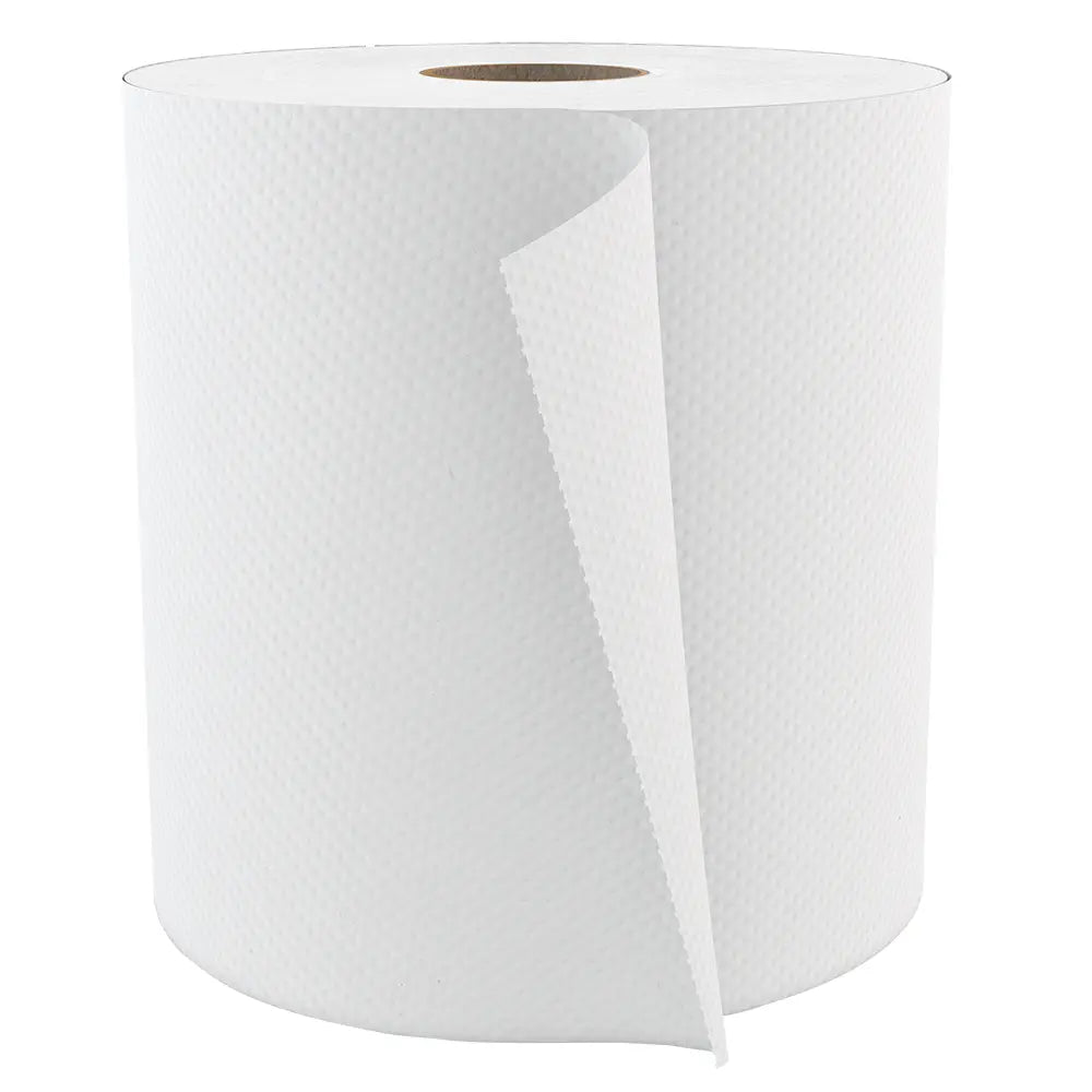 H080 Roll Paper Towel (1-Ply, White, 800ft), 6 Rolls
