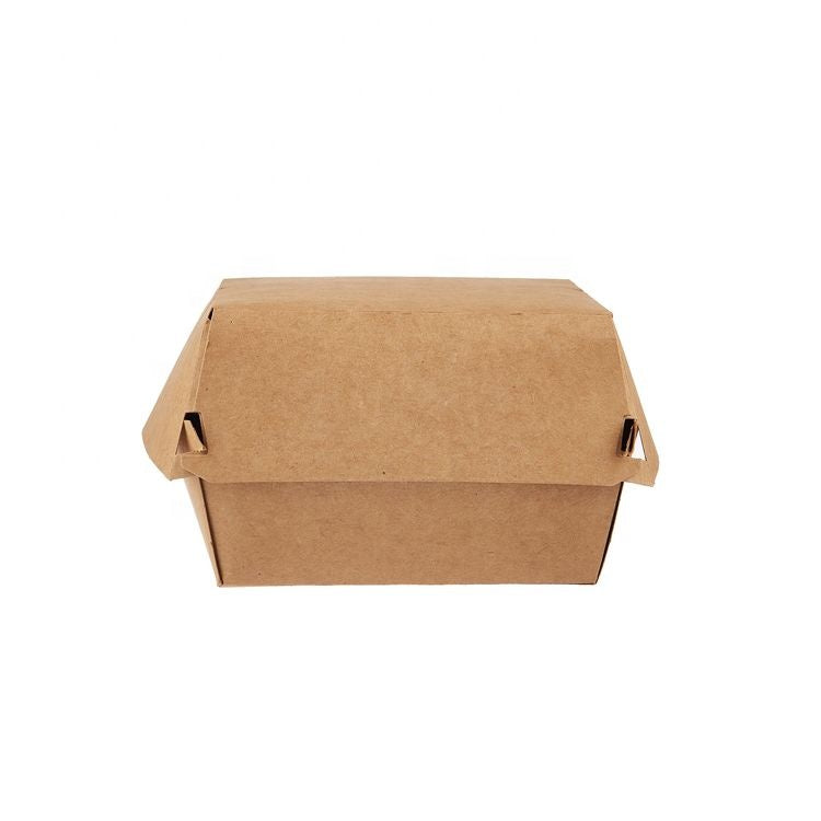 Paper Burger Box (5 x 5 x 3in, Natural), 250 Count