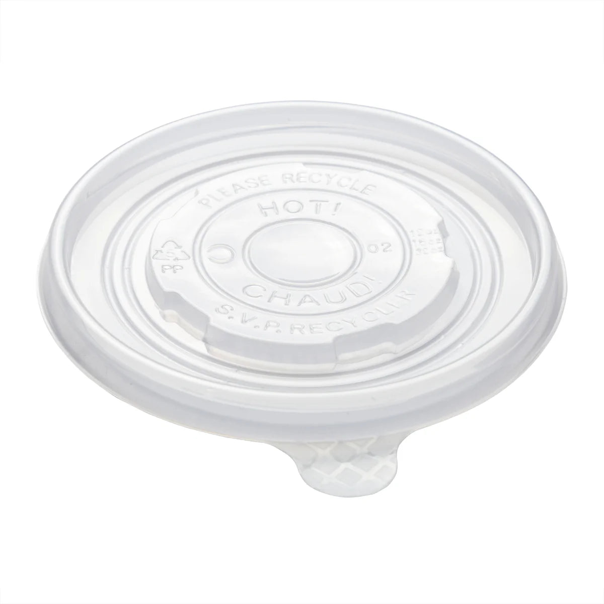 Lids - Vented PP for Paper Soup Cups (115mm, 12-32oz, Clear), 500 Count