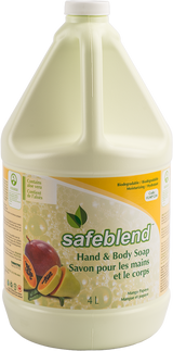 Safeblend Hand & Body Soap (Lotion, Mango Papaya Scent, with Aloe Vera) 4L