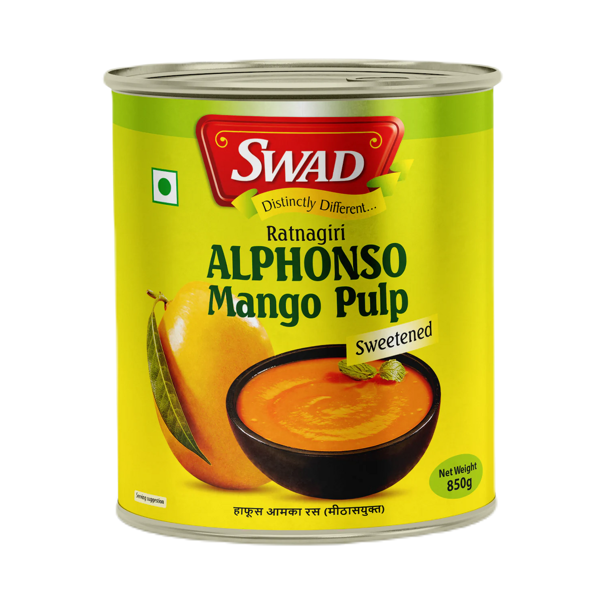 Swad Alphonso Mango Pulp 850g, 24 Count