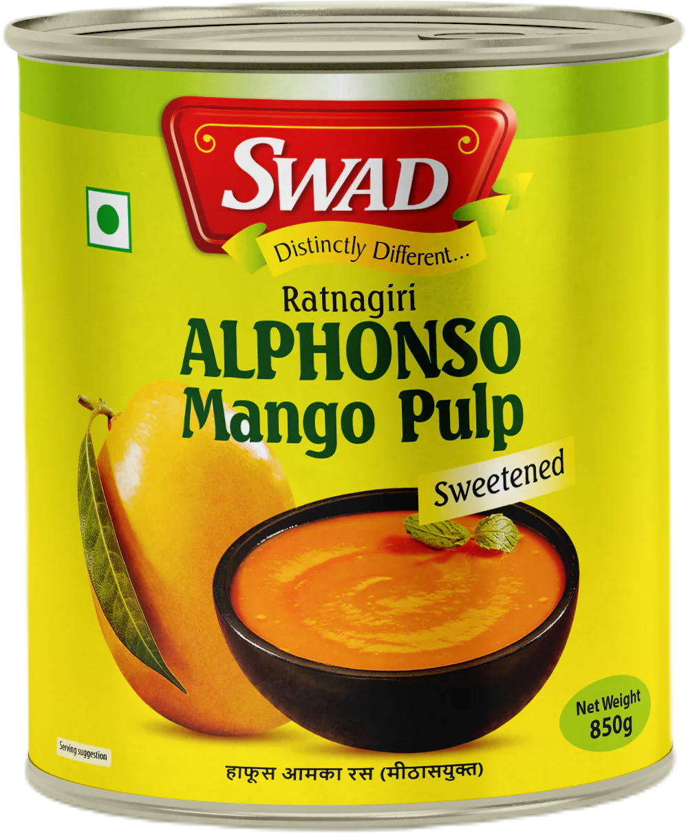Swad Alphonso Mango Pulp 850g, 24 Count