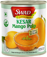 Swad Kesar Mango Pulp (No Sugar) 850g, 6 Count