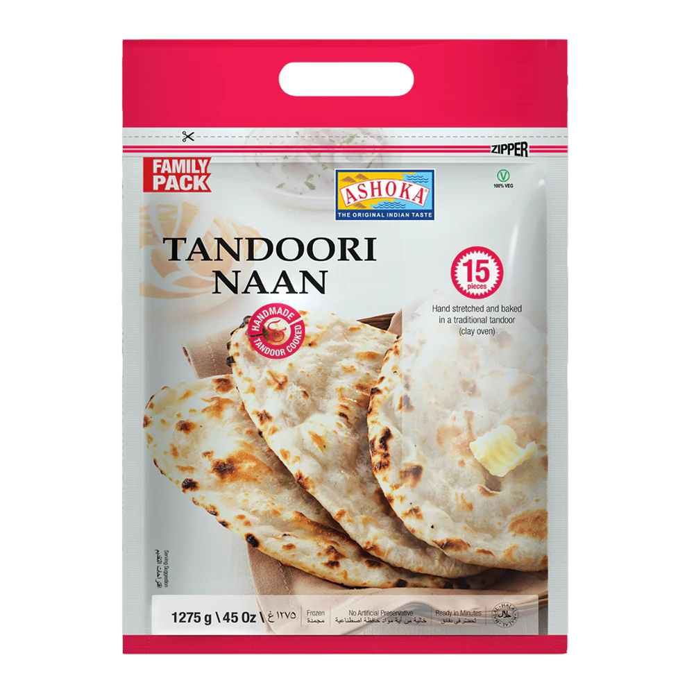 Ashoka Frz Naan Tandoori (15PC), 1275g - 8 Count