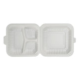 SavyPak Hinged PP Take-Out (8 x 8 x 3in, 3-Comp), 150 Count