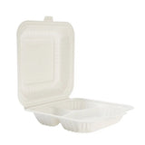 SavyPak Hinged PP Take-Out (8 x 8 x 3in, 3-Comp), 150 Count