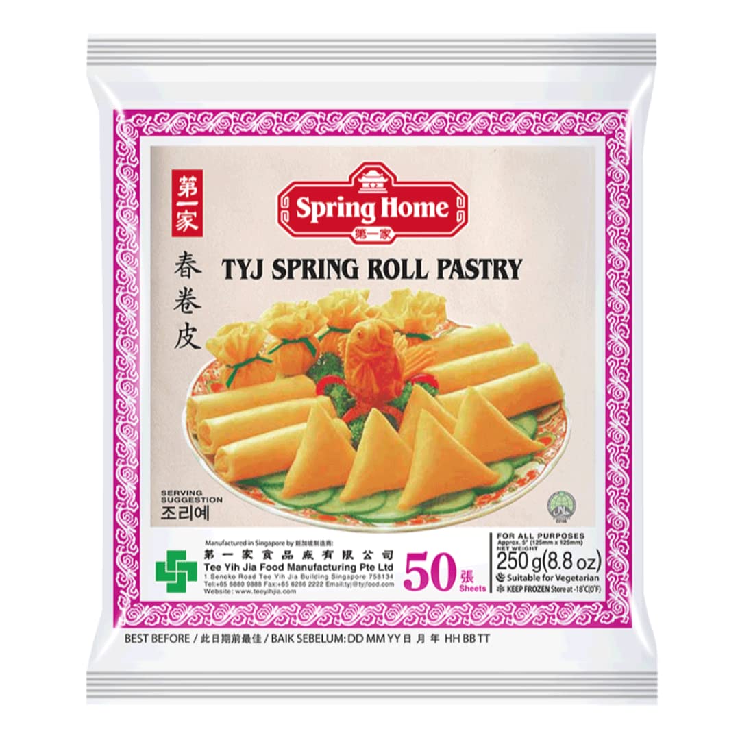 TYJ Spring Roll Pastry, 5in, 250g, 50 Sheets - 40 Count