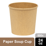 Paper Deli/Soup Container (24oz, Natural), 500 Count
