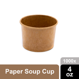 Paper Deli/Soup Container (4oz, Natural), 1000 Count