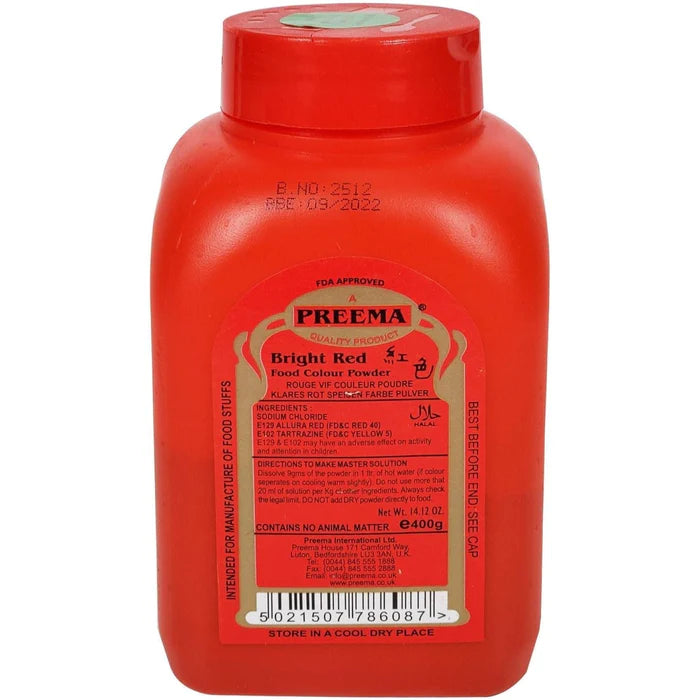 Preema Bright Red Food Colour, 400g