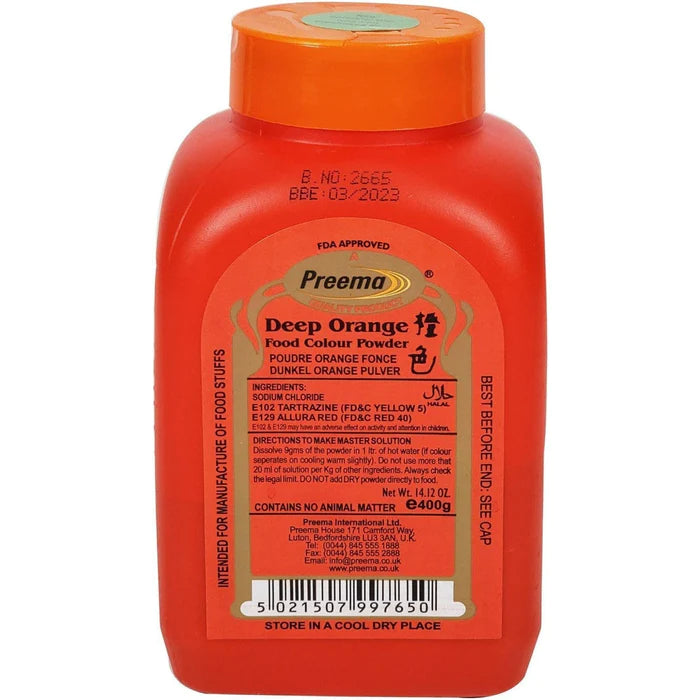 Preema Orange Food Colour, 400g