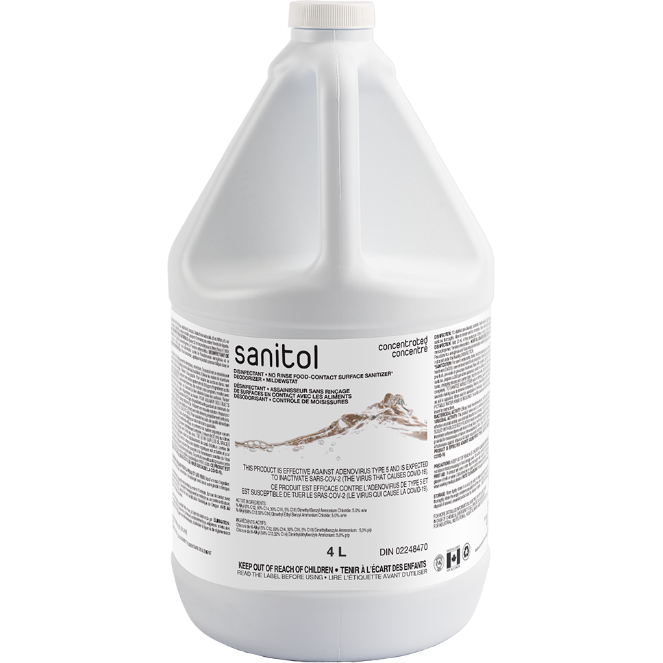 Sanitol Disinfectant Surface Sanitizer - Deodorizer - Mildewstat, 4L