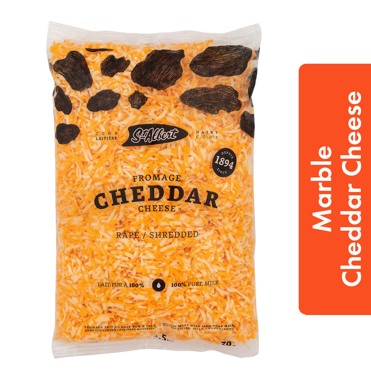 St-Albert Cheddar Cheese Shred (31%M.F., Marble), 2.5kg
